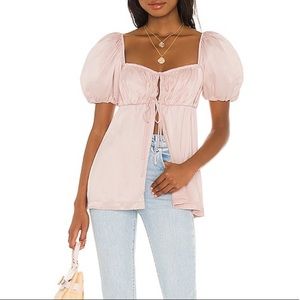 LPA Light Pink Puff Sleeve Top